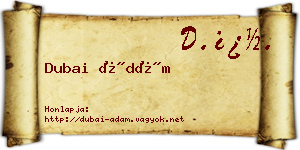 Dubai Ádám névjegykártya