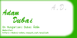 adam dubai business card